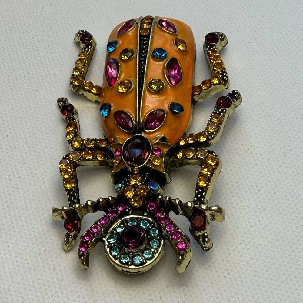 Colorful Beetle Brooch with Gem Accents - Picture 8 of 10